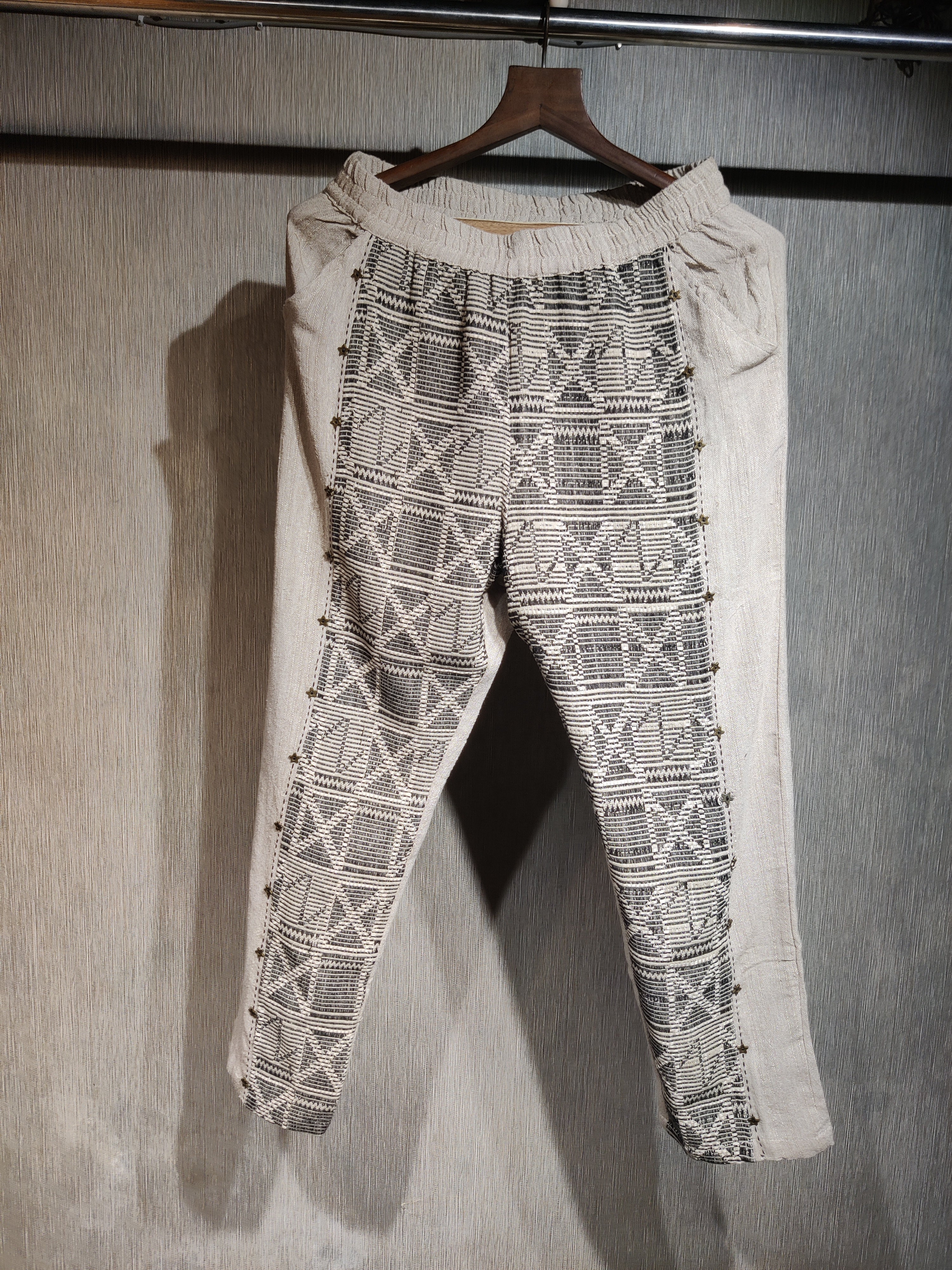 Boho-Artisinal Craft Asymmetric poncho Co-ord Set
