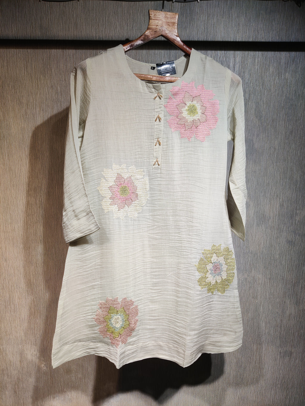Pastel Floral Kantha Linen Co-Ord Set