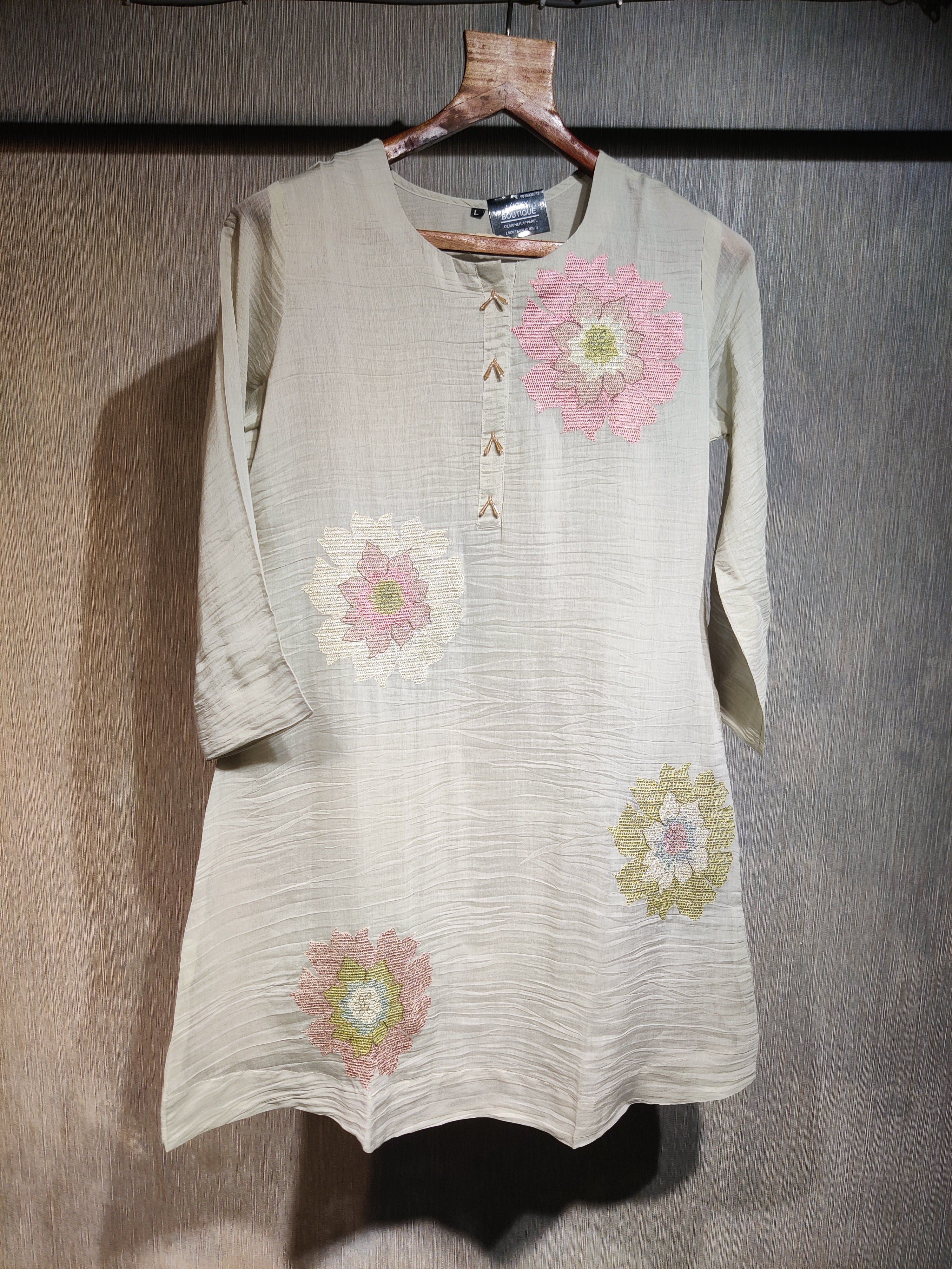 Pastel Floral Kantha Linen Co-Ord Set