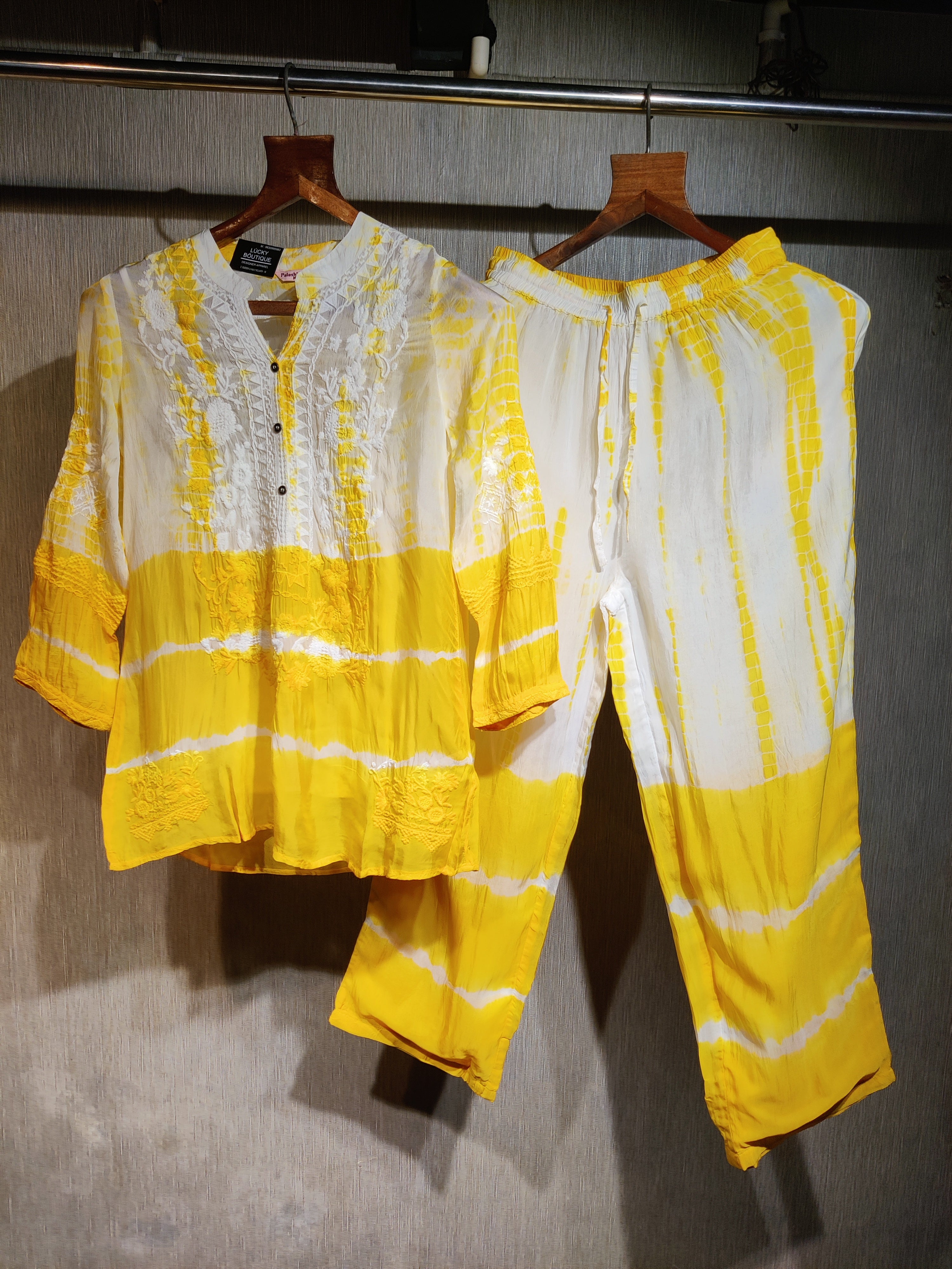 Sunshine Yellow  Chikankari  Co-ord Set