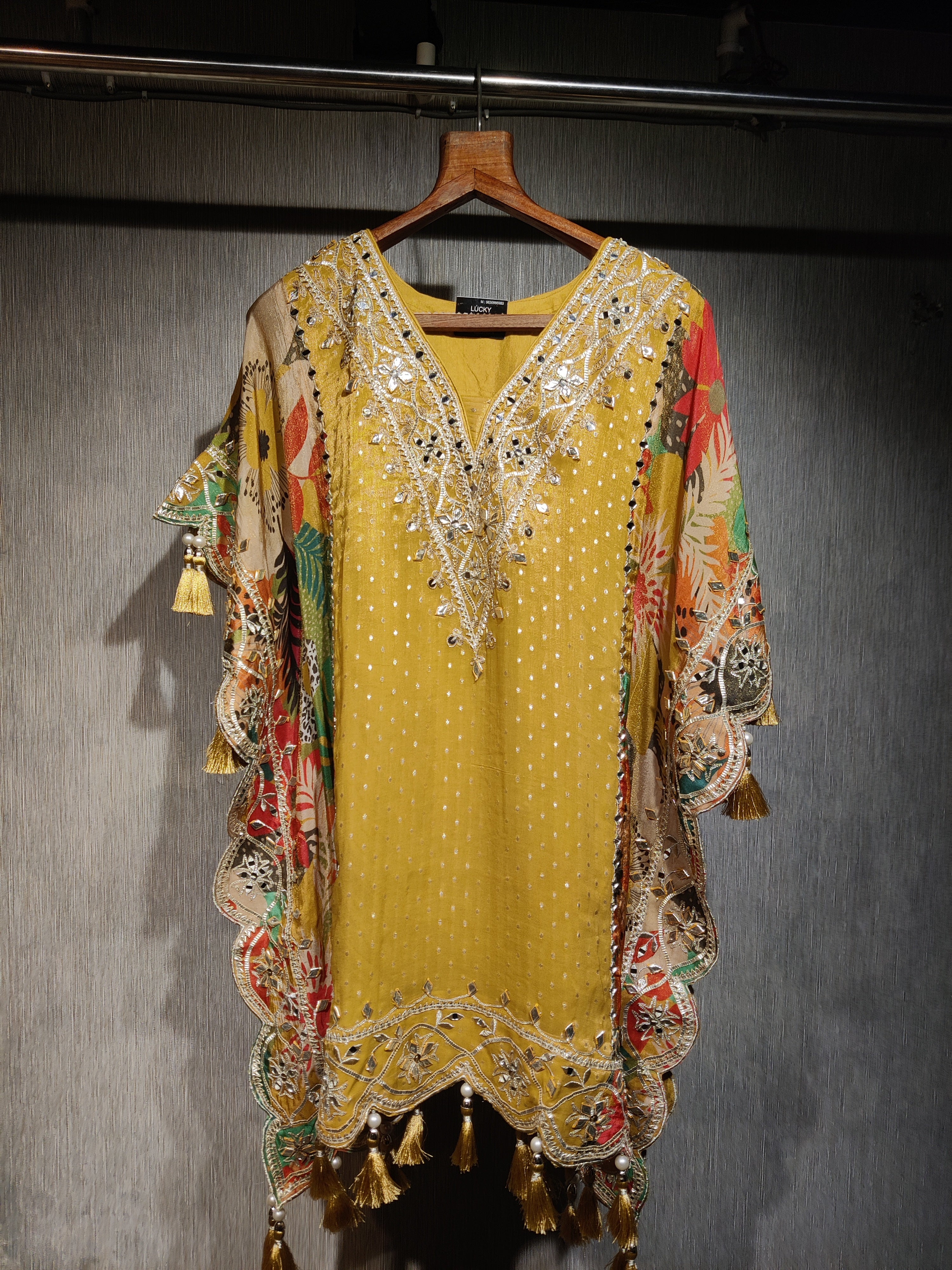 Mustard Embellished Kaftan