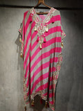 Pink Diagonal Stripe Kaftan