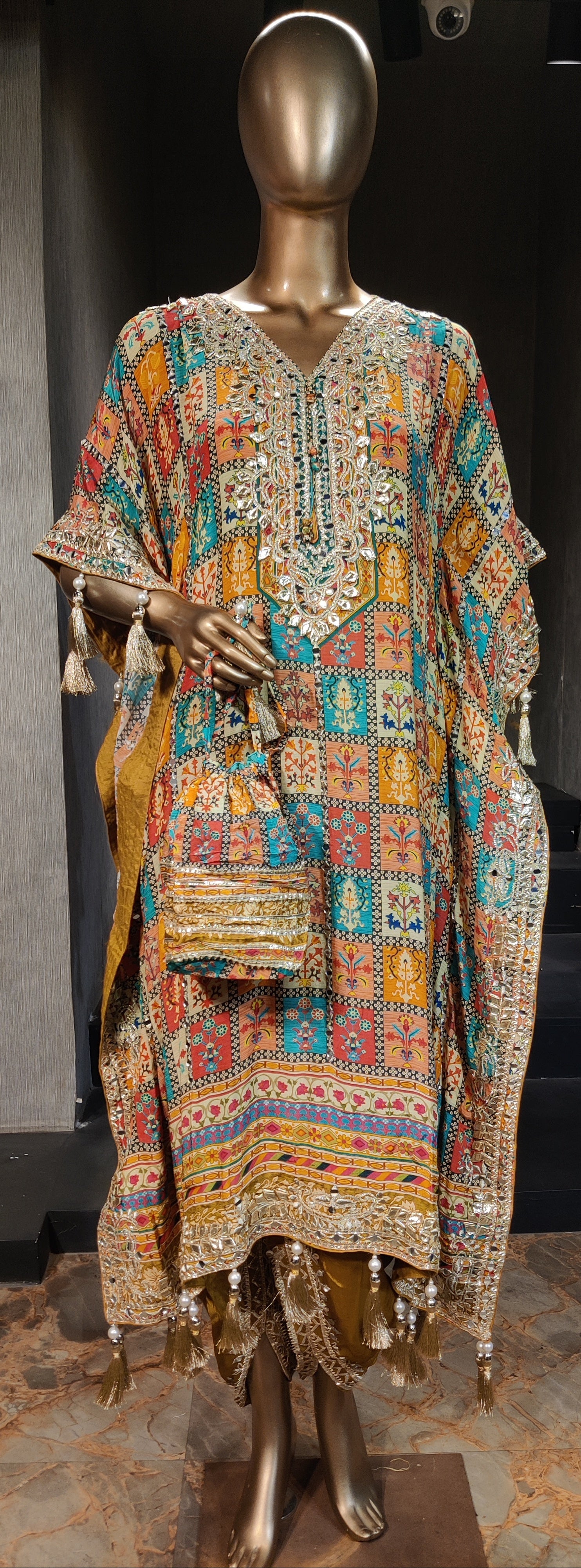 Multicolor Heritage Patchwork Kaftan Title: