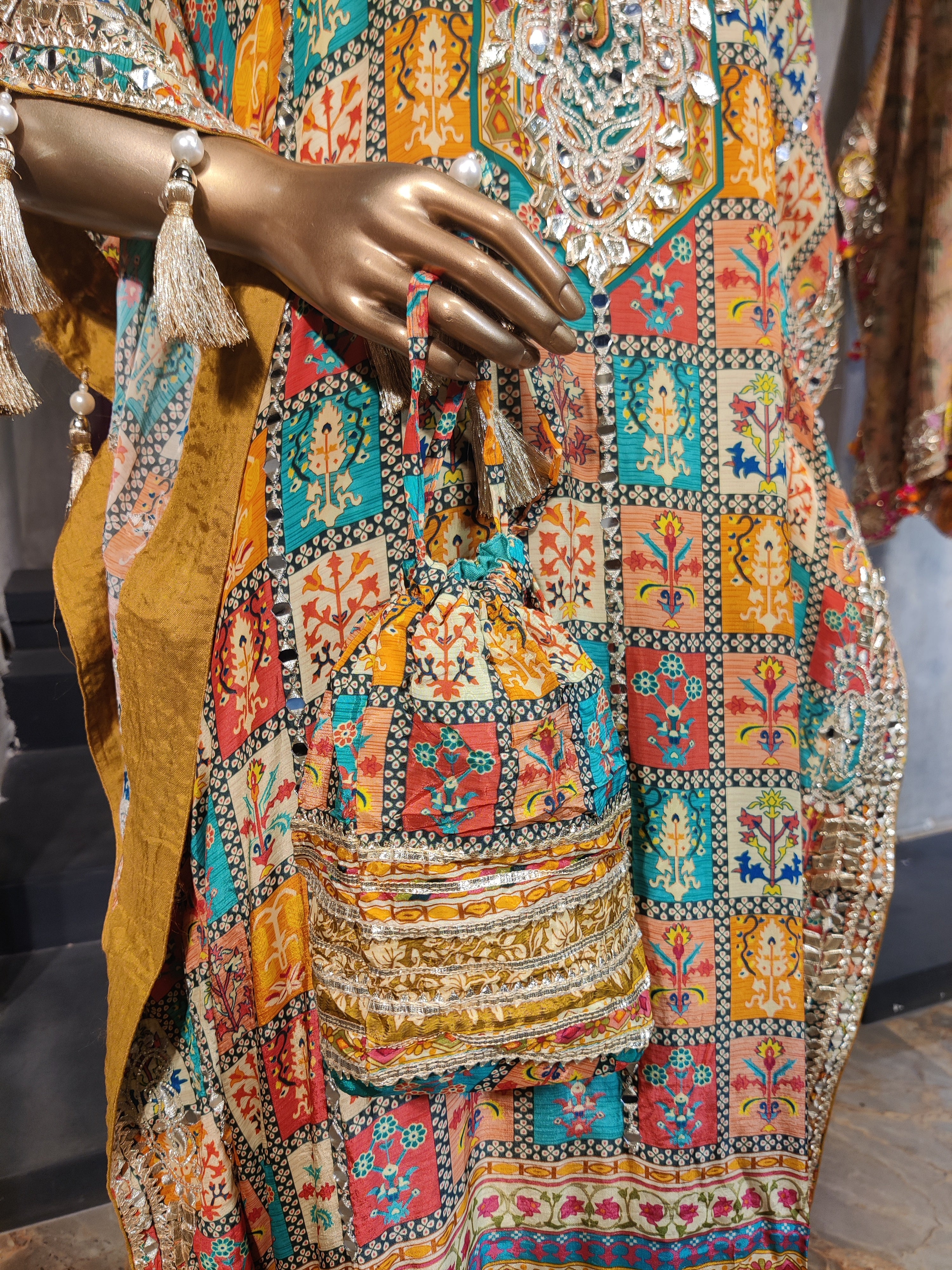 Multicolor Heritage Patchwork Kaftan Title: