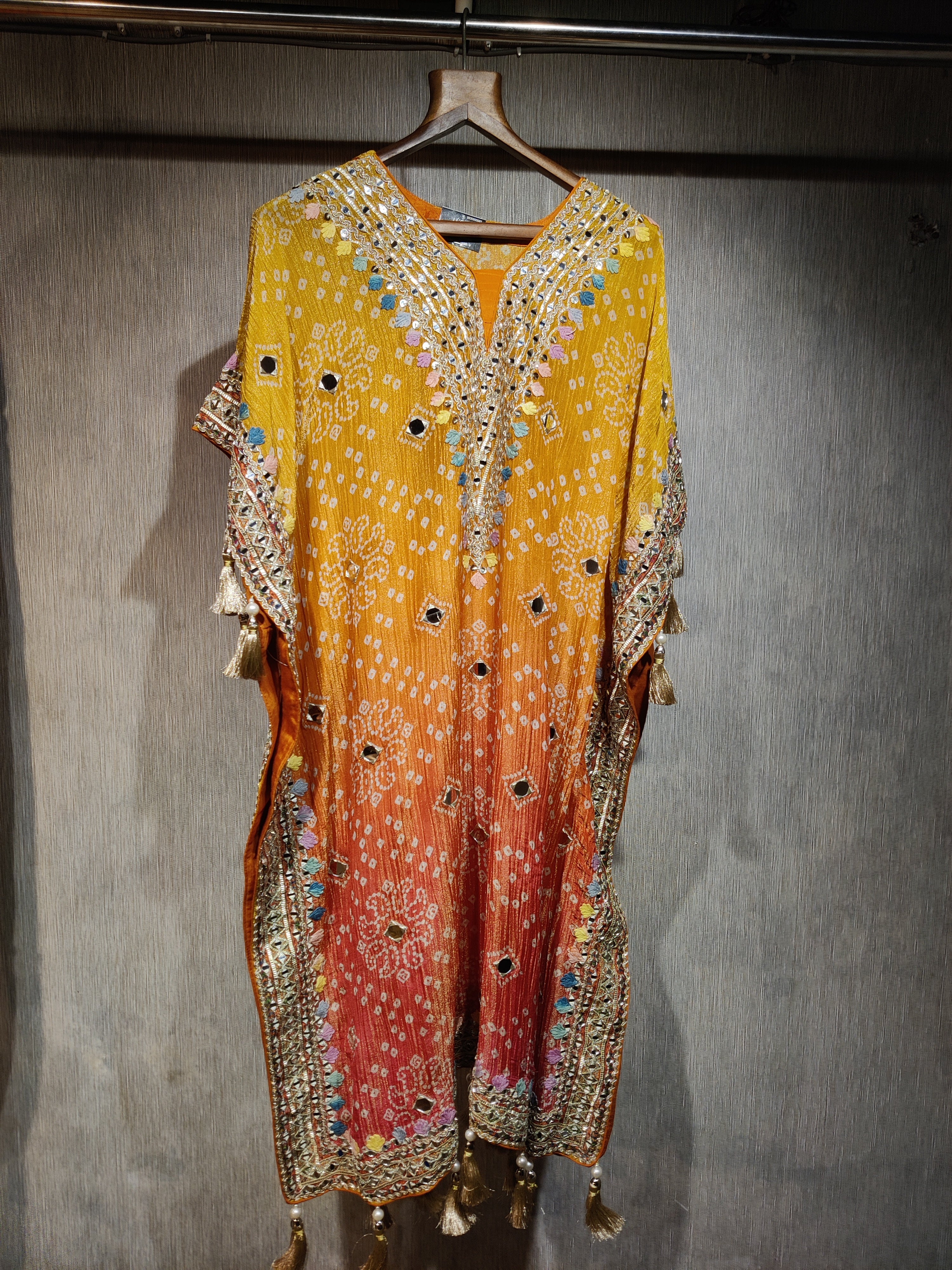 Sunset Ombre Embroidered Kaftan