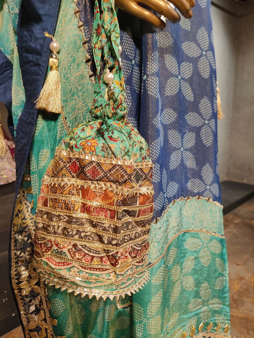 Blue Ombre Embellished Kaftan
