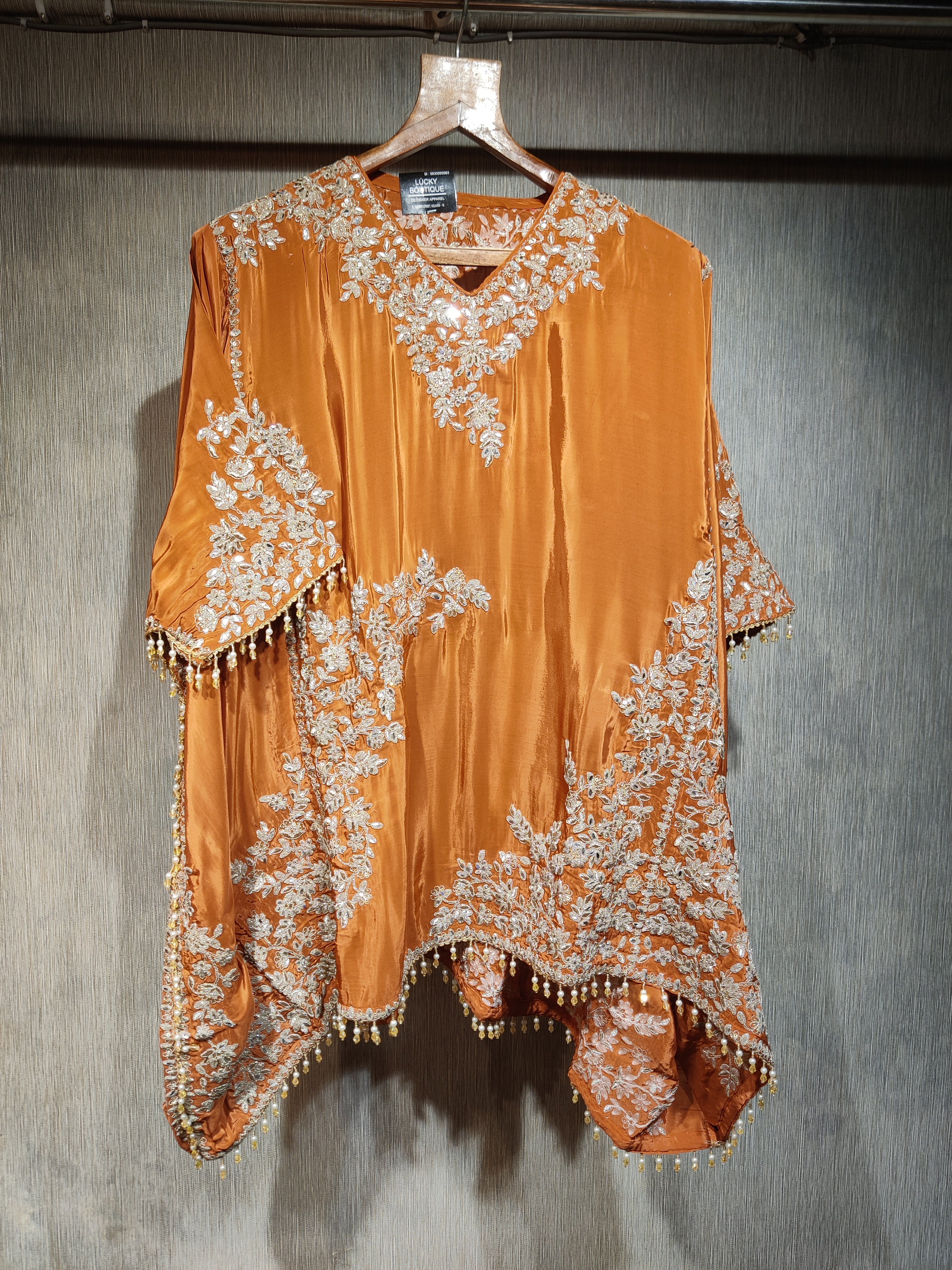 Amber Floral Embroidered Kaftan
