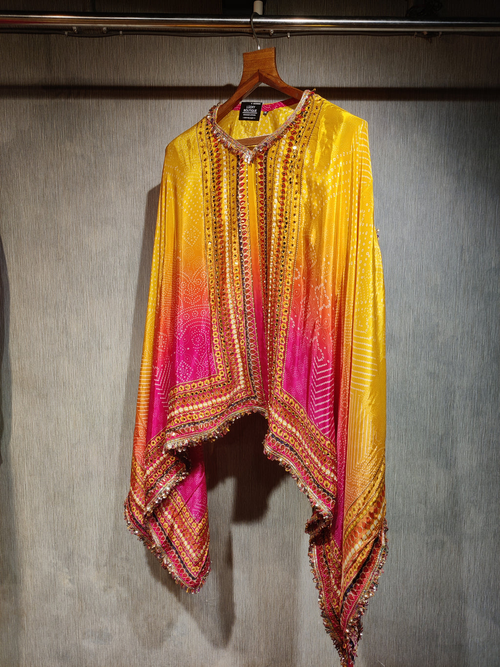Golden Pink Gradient Kaftan