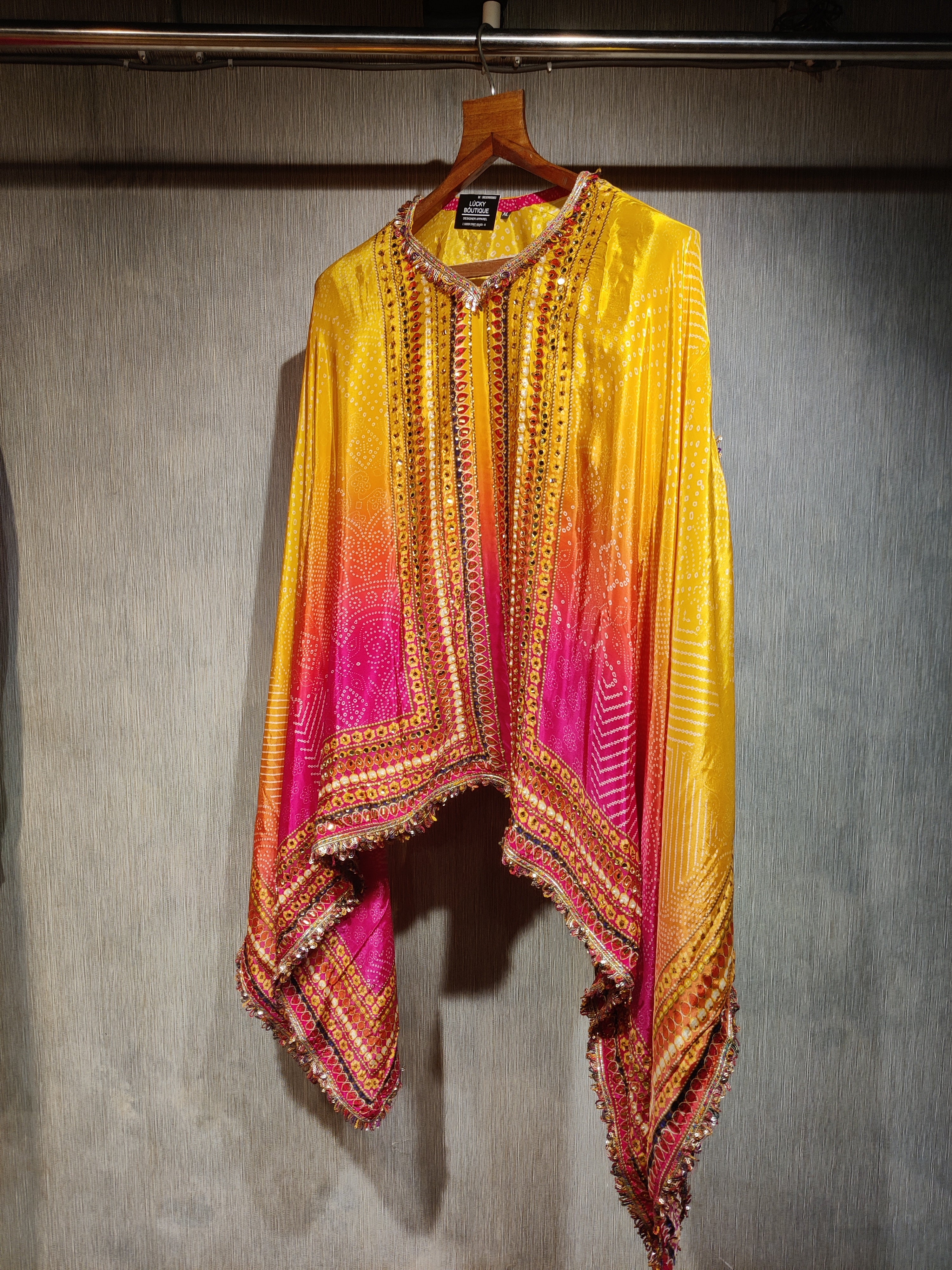 Golden Pink Gradient Kaftan
