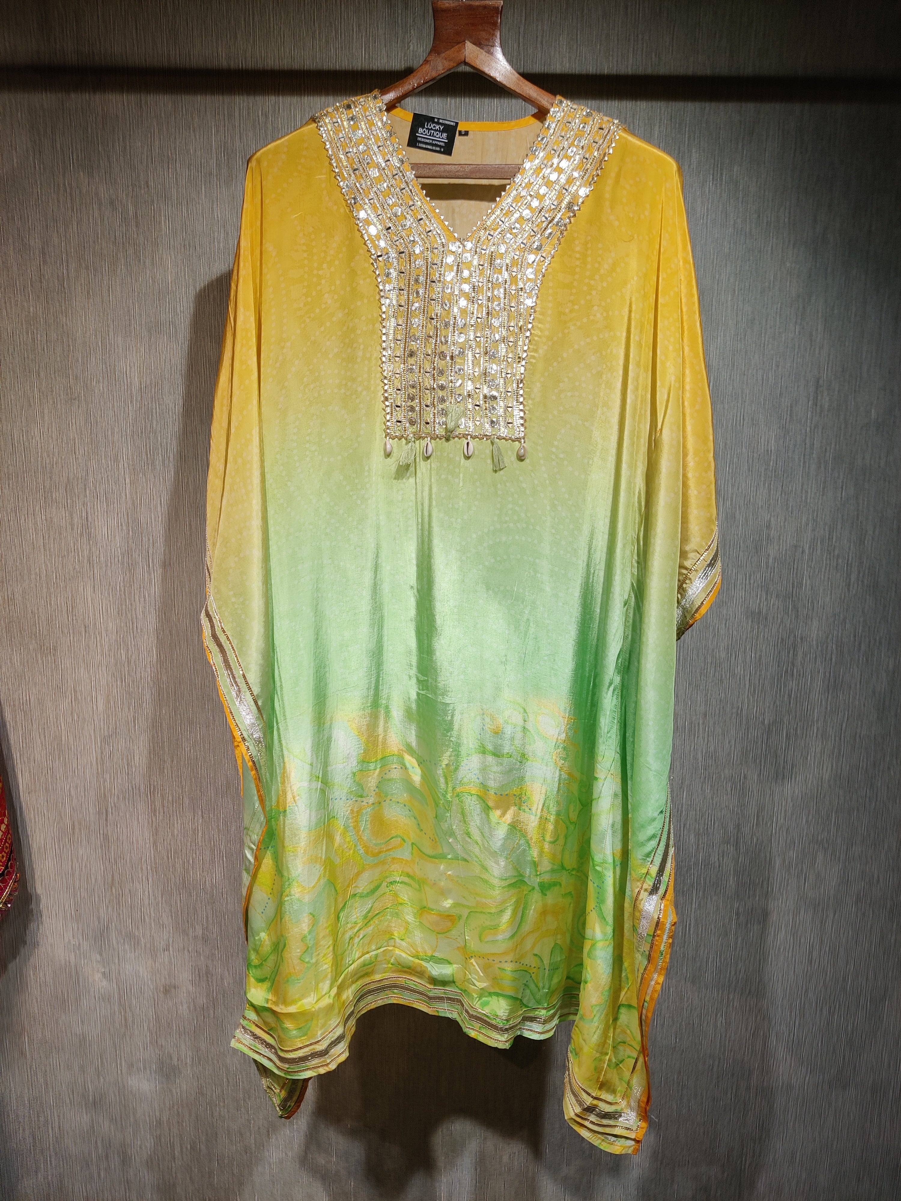 Lime Ombre Kaftan