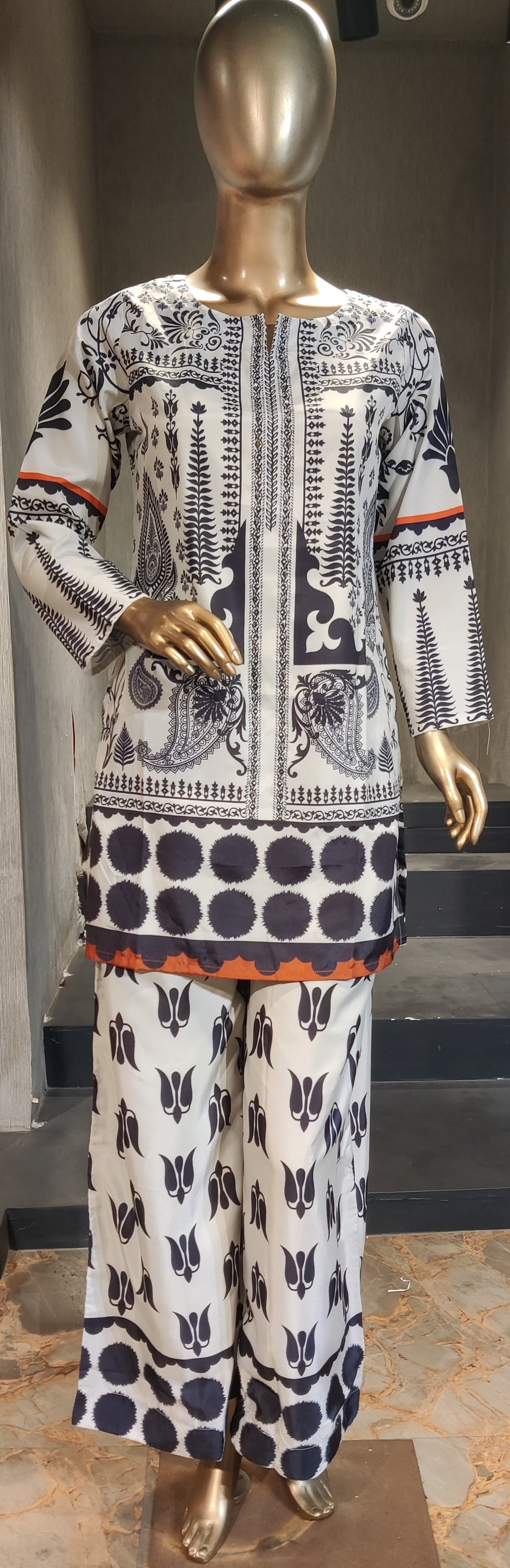 Monochrome Folk Print Co-Ord Set