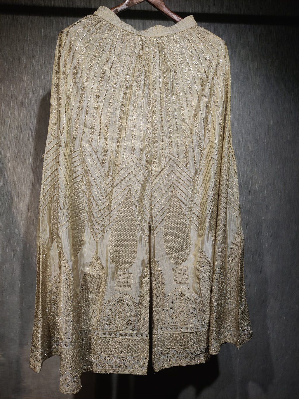 Designer Ivory Shimmer Silk Party Wear with Sequin Work