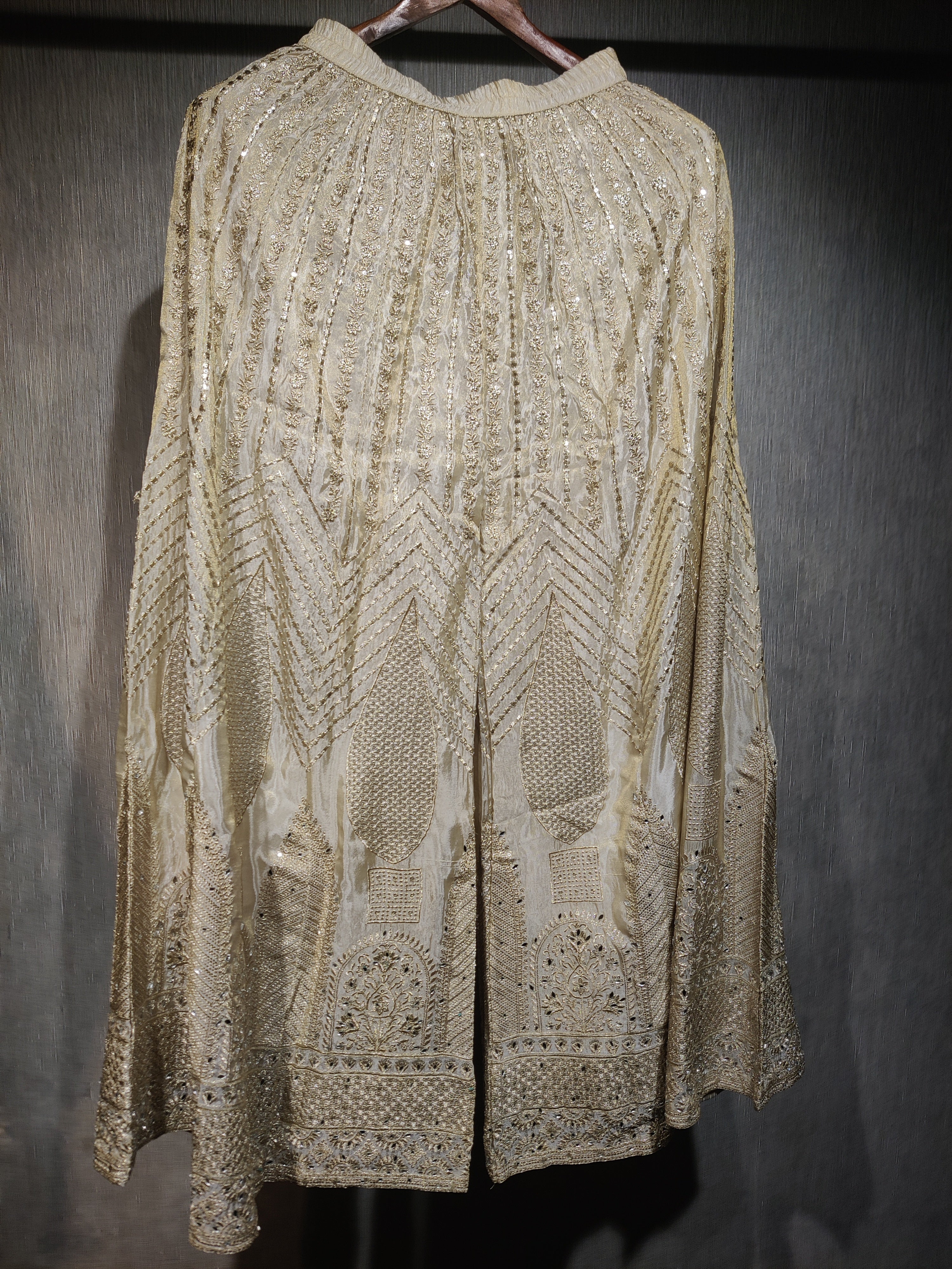 Designer Ivory Shimmer Silk Party Wear with Sequin Work