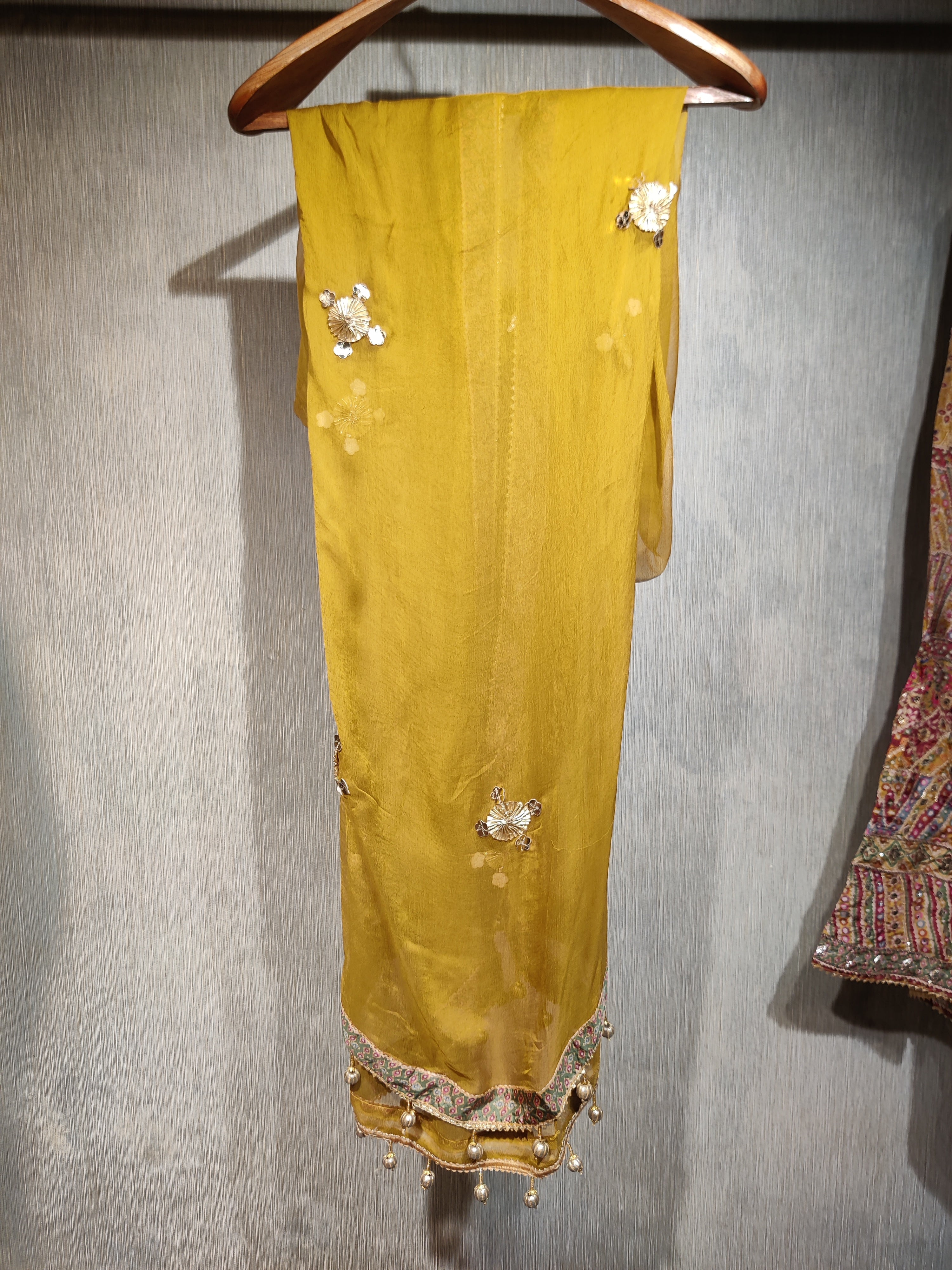 Russian Silk Tribal Print Set with Stone Work