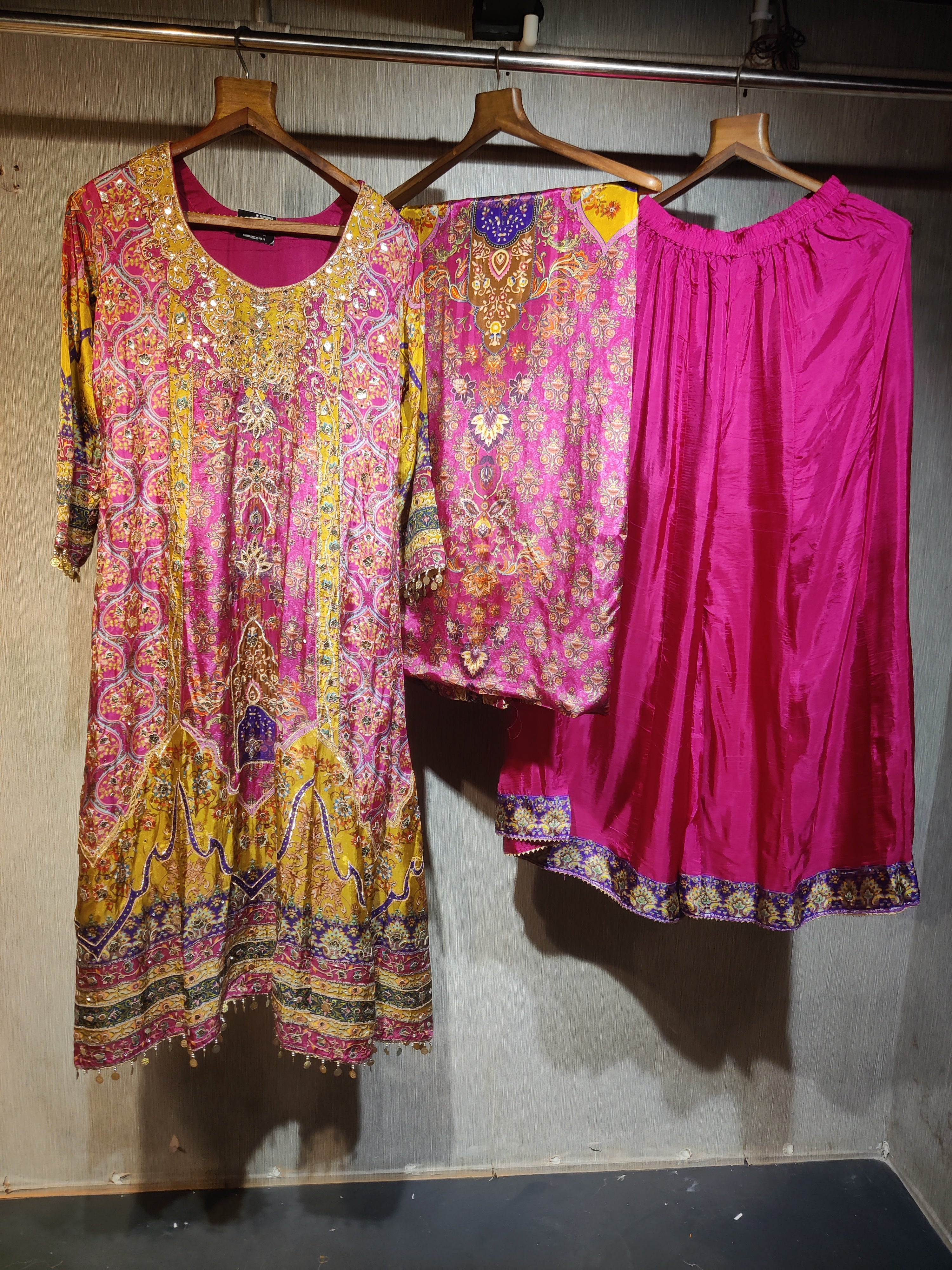 A-Line Russian Silk Dress with Persian Prints