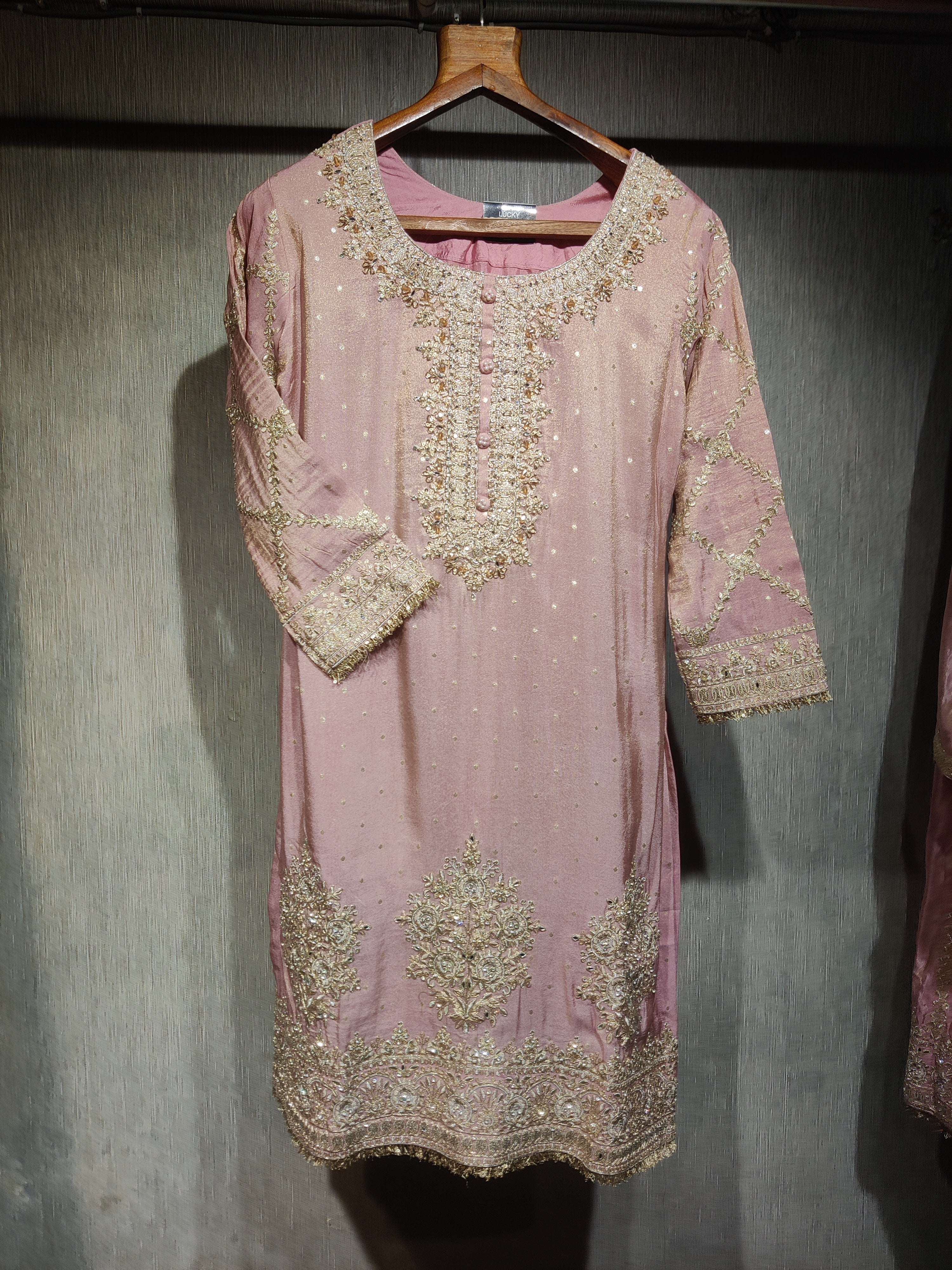Pink Embellished Sharara set