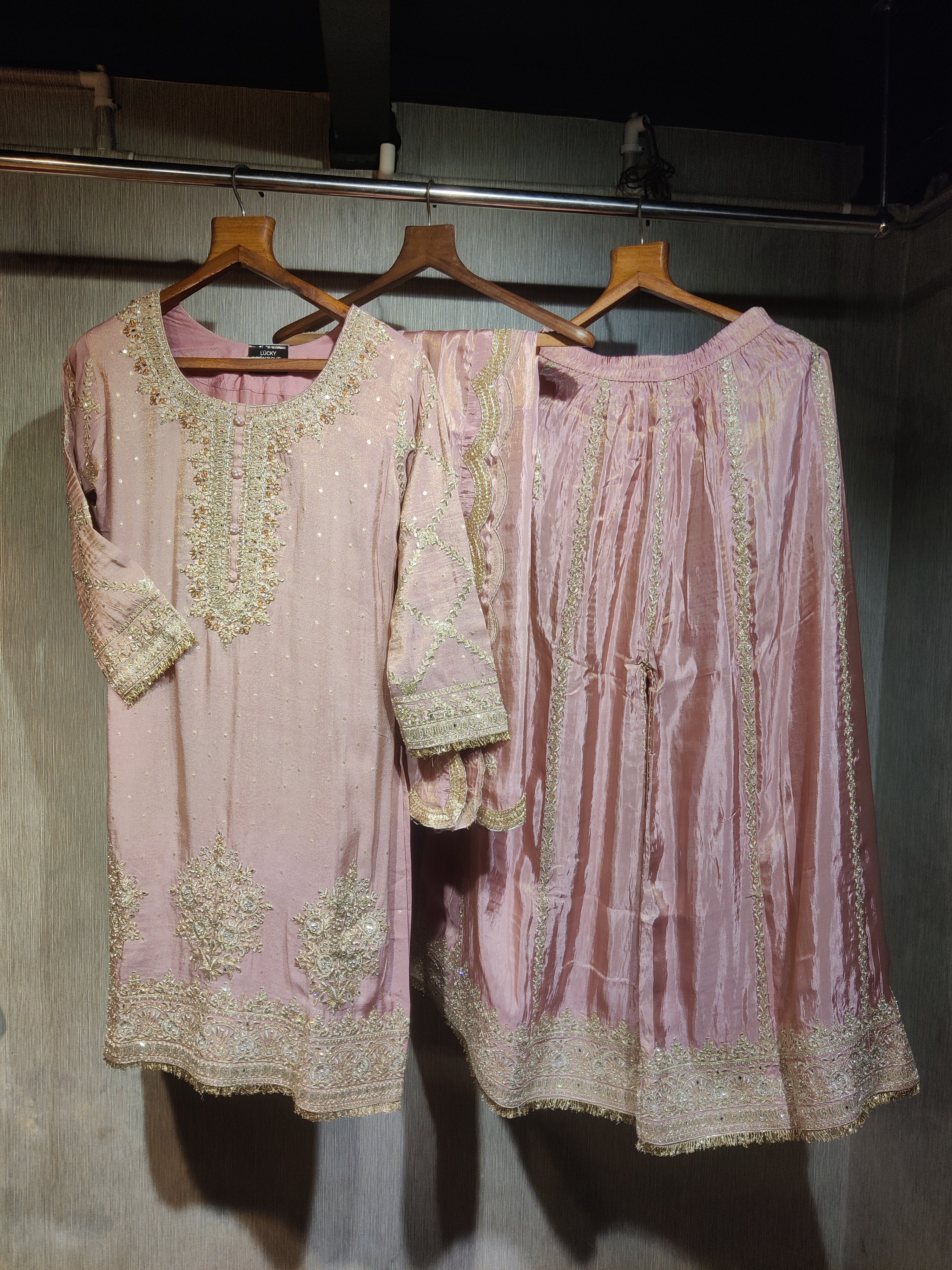 Pink Embellished Sharara set
