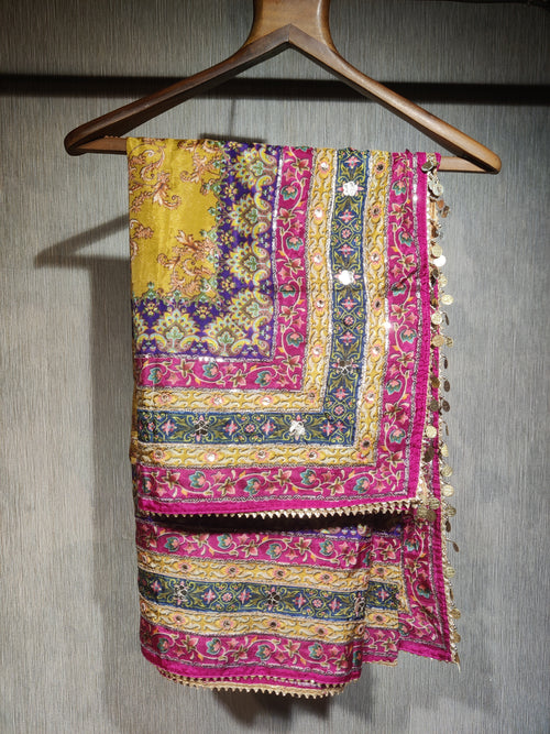A-Line Russian Silk Dress with Persian Prints