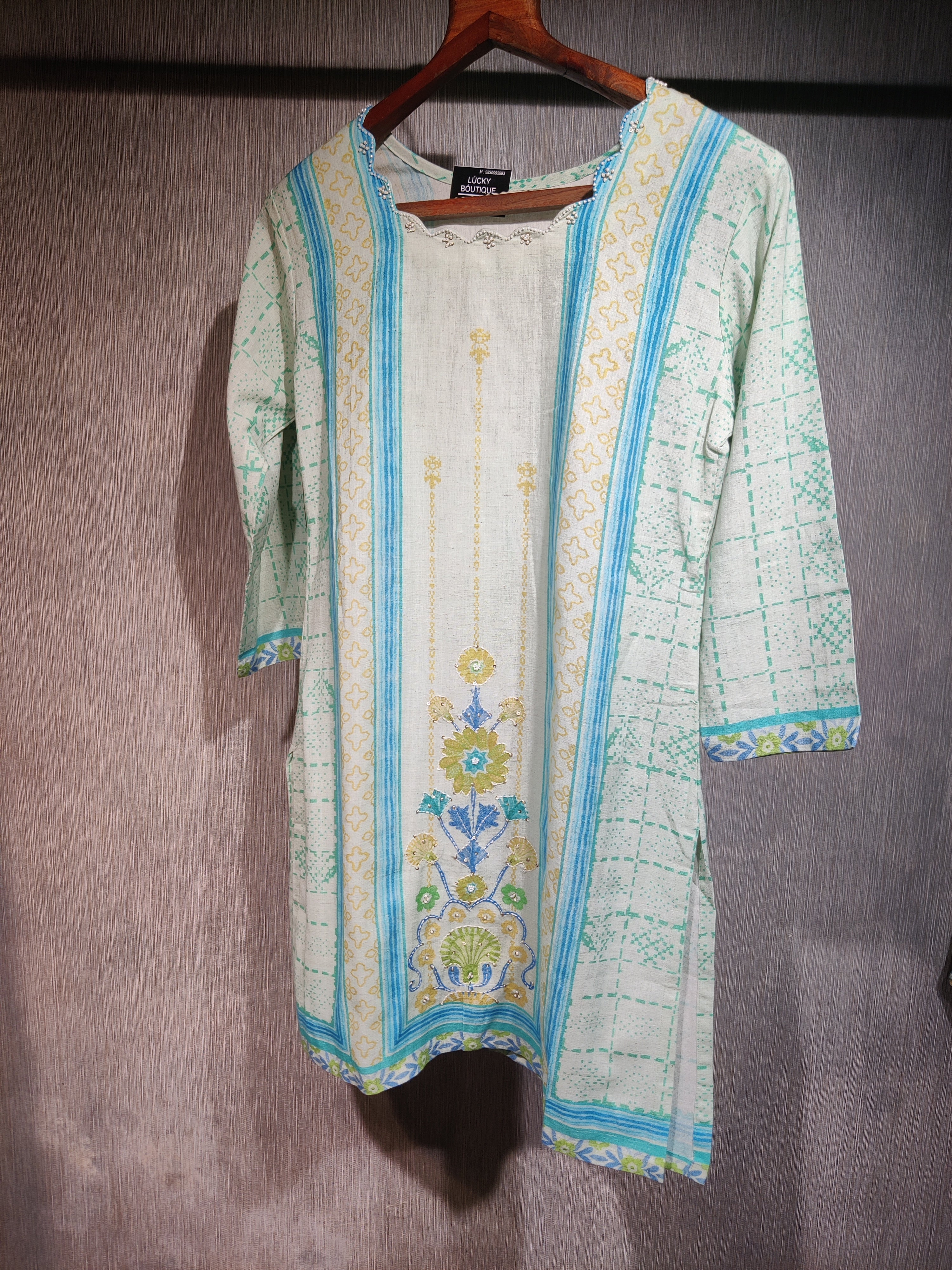 Aqua Heritage Motif Co-Ord Set