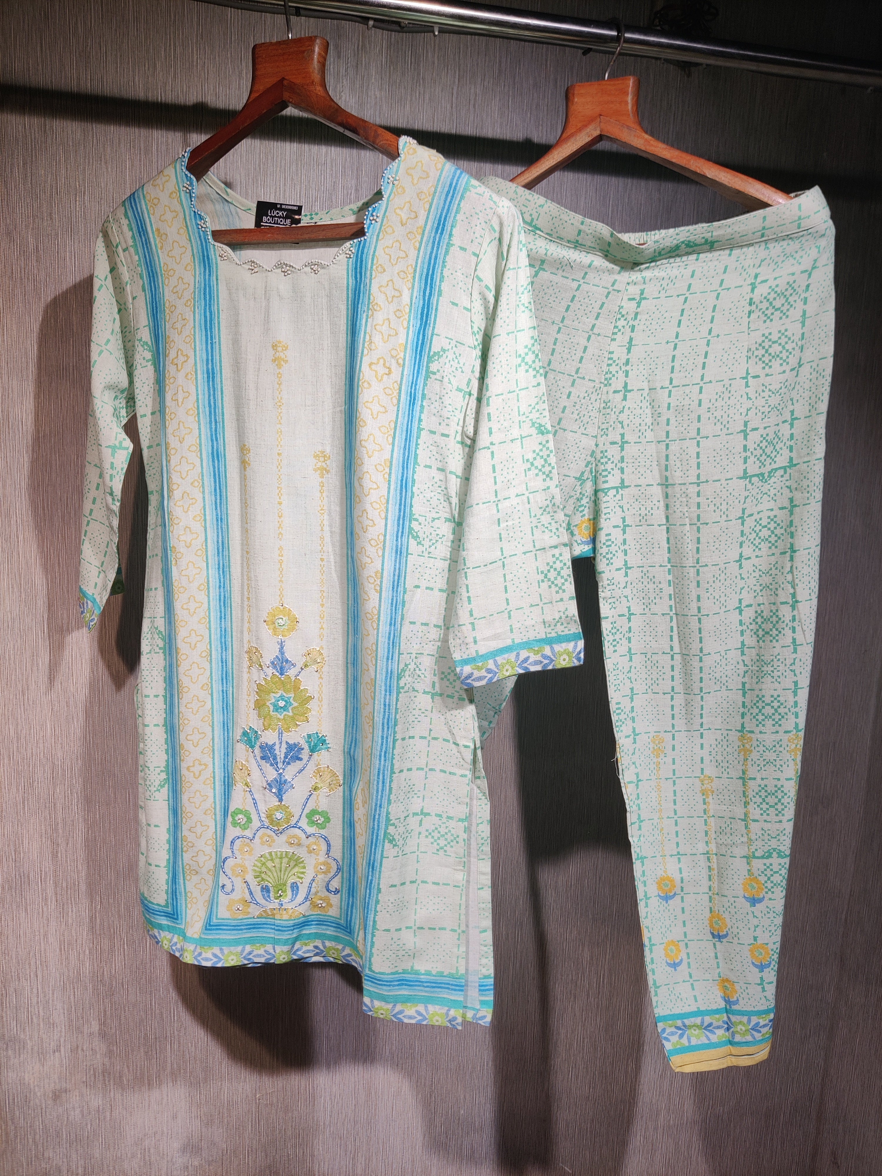 Aqua Heritage Motif Co-Ord Set