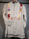 Embroidered Floral Linen- Blend with Thread and hand embroidery work Co-Ord  Set