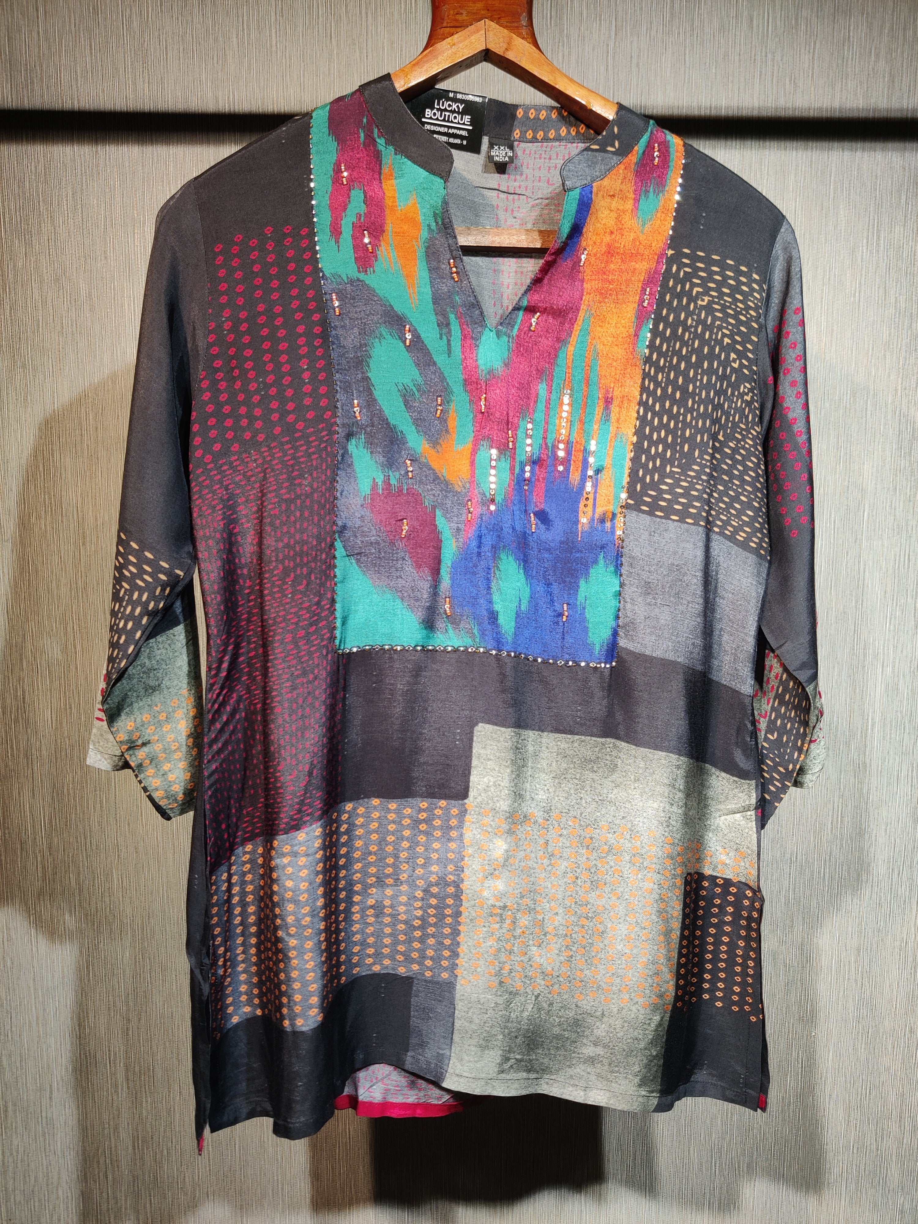 Contemporary Patchwork Ikkat Co-Ord  Set