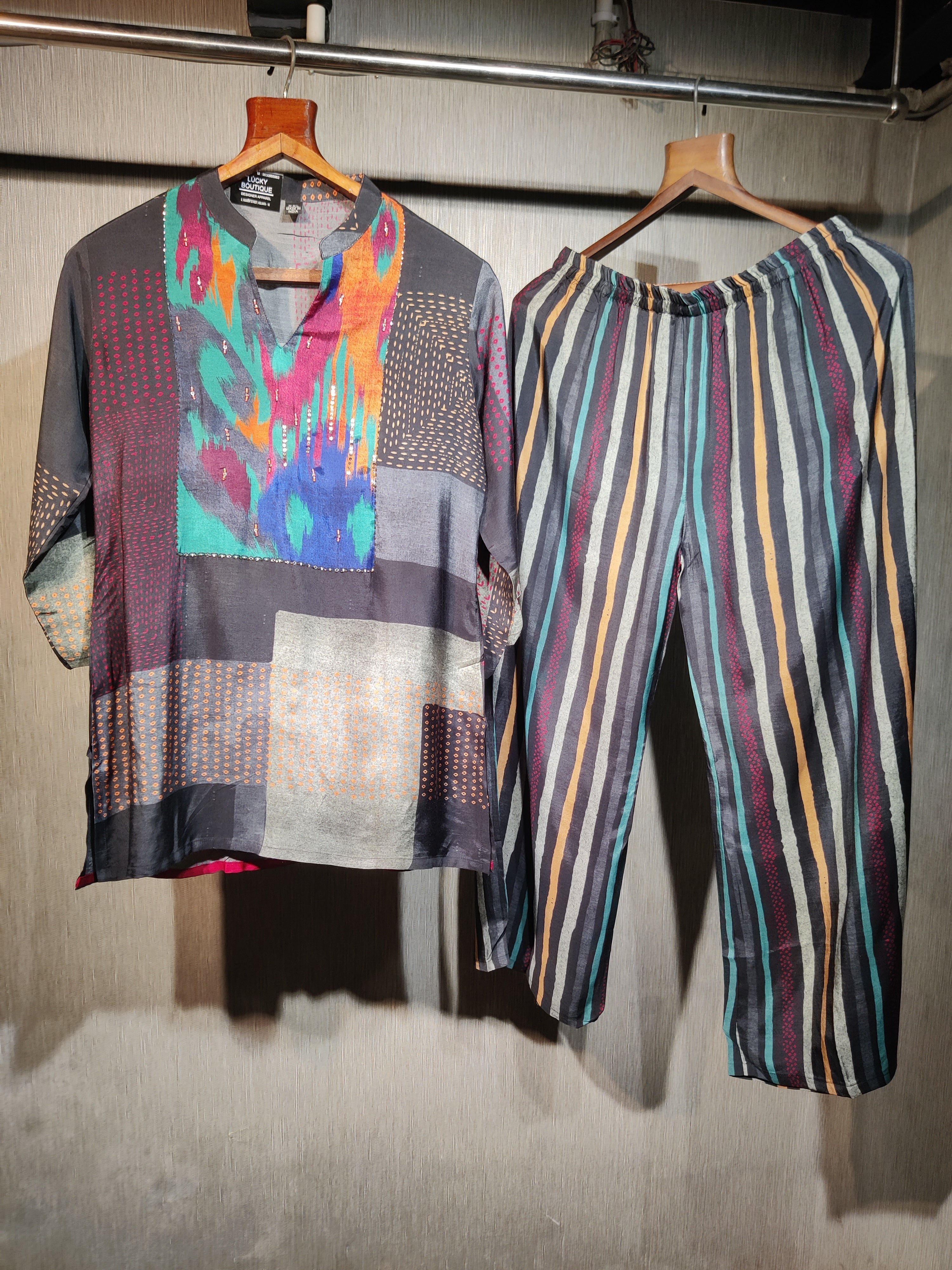 Contemporary Patchwork Ikkat Co-Ord  Set