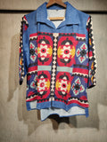 Indigo Boho-Chic print with mirror work Co-Ord  Set