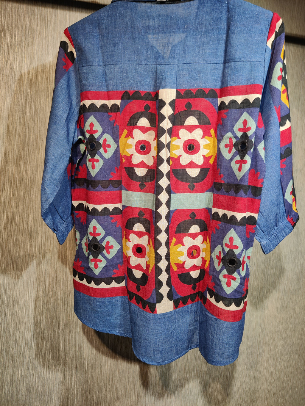 Indigo Boho-Chic print with mirror work Co-Ord  Set