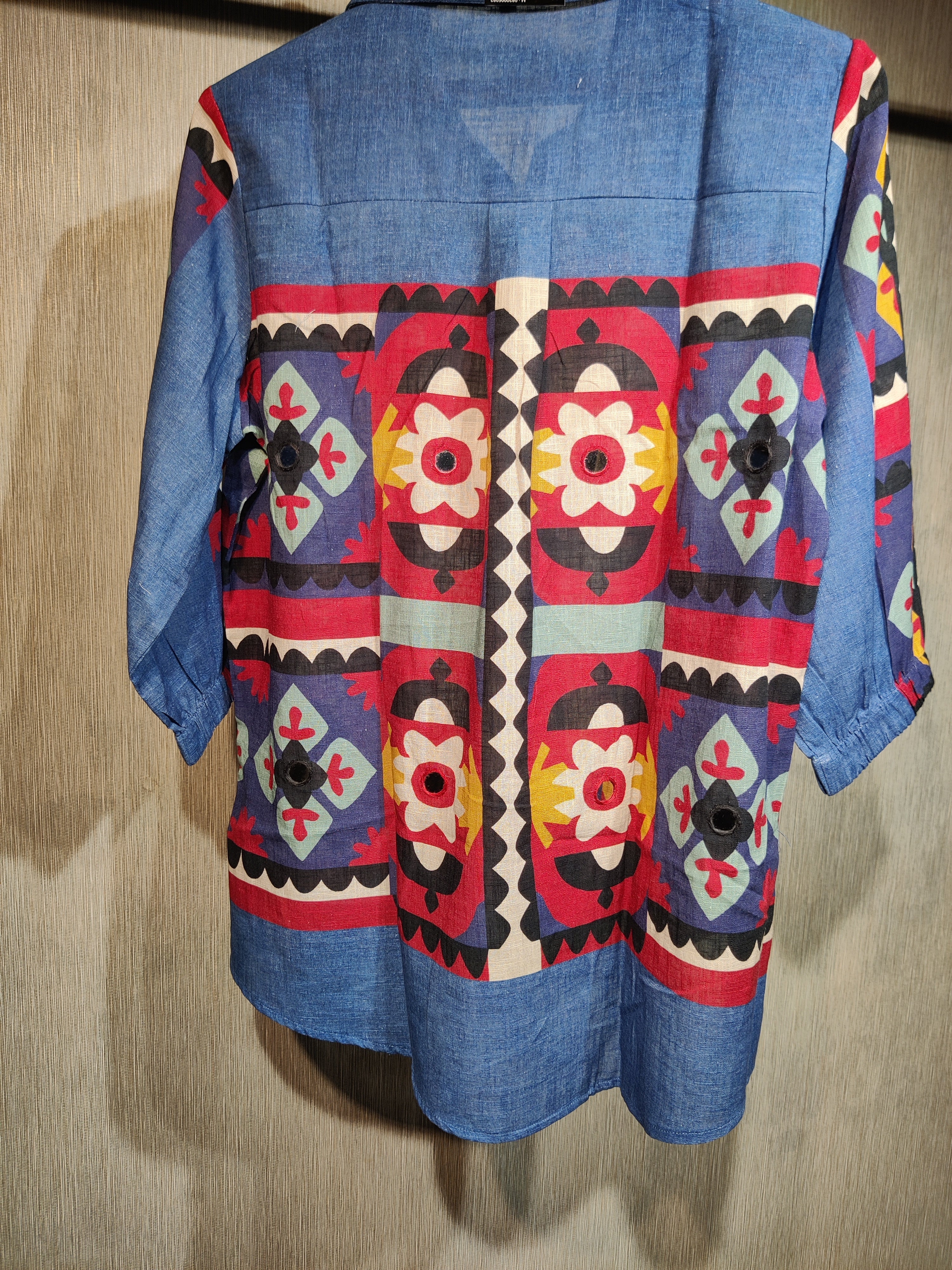 Indigo Boho-Chic print with mirror work Co-Ord  Set