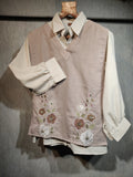 Elegant floral Embroidered Vest Co-Ord  Set