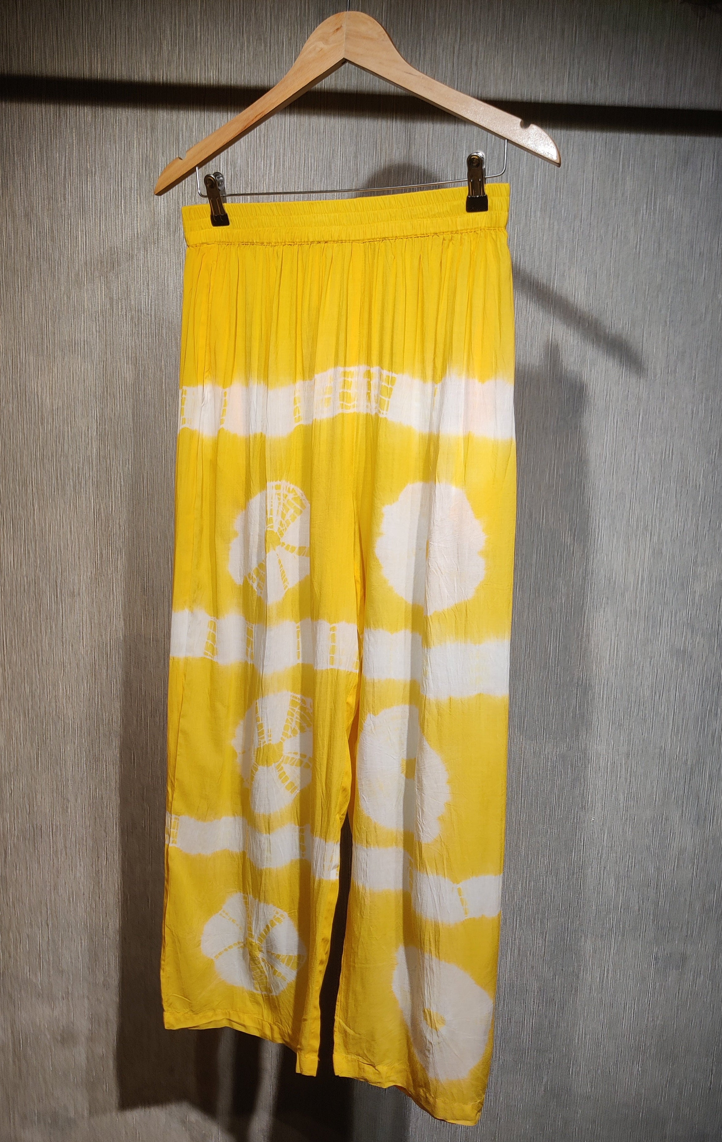 Sun-Drenched Yellow Shibori  Co-ord Set with Lucknowi Chikankari Work