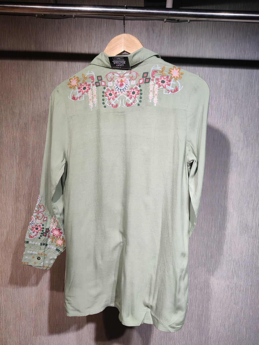 Sage Pastels Premium Cotton Co-ord Set with Exquisite Hand Work and Thread Embroidery All Over