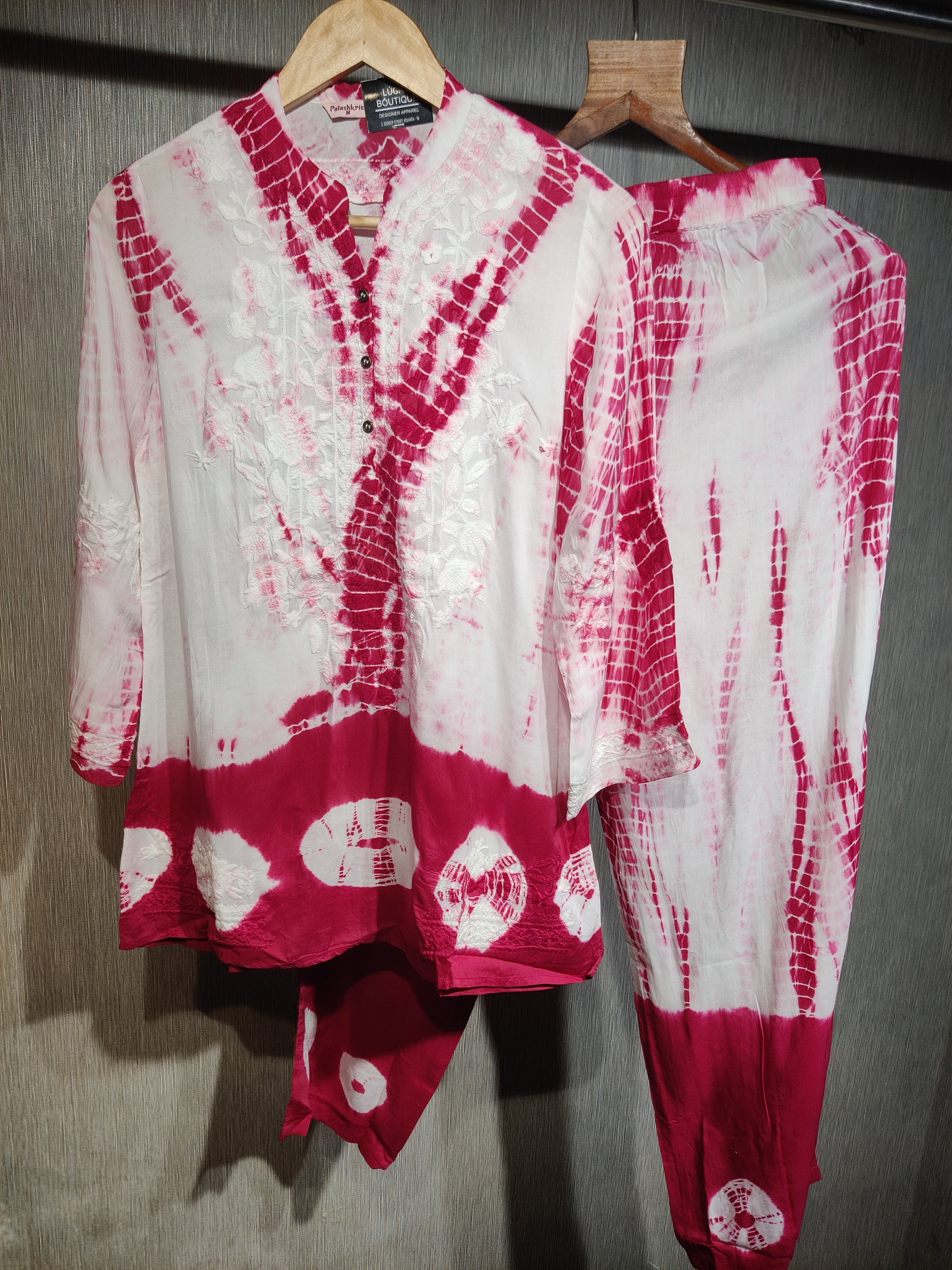 Sun-Drenched Yellow Shibori  Co-ord Set with Lucknowi Chikankari Work