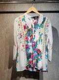 Vibrant Floral Print Tunic Top and Trouser Ensemble Co-ord Set
