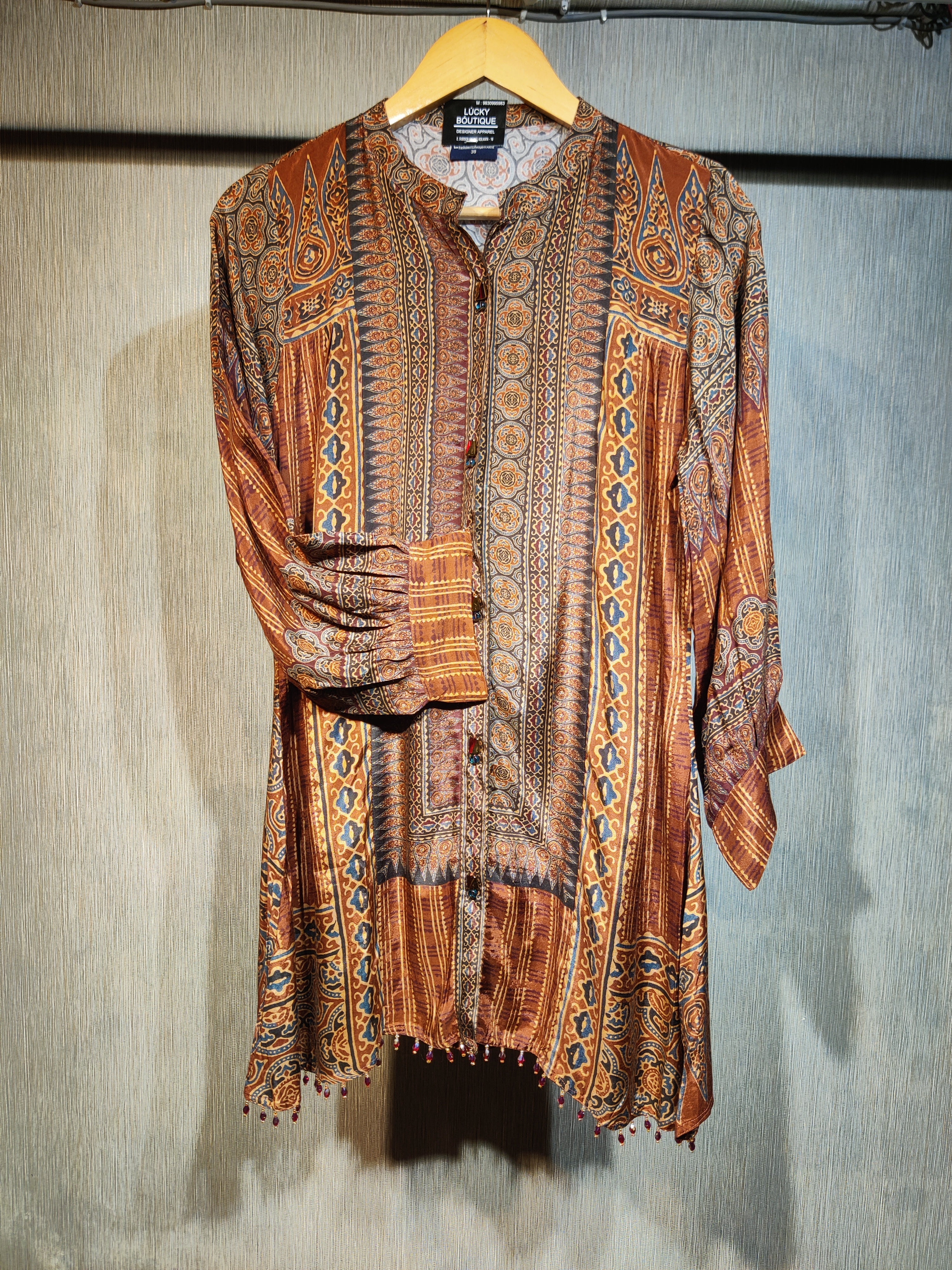 Copper & Rust Ethnic Motif Tunic Co-Ord Set