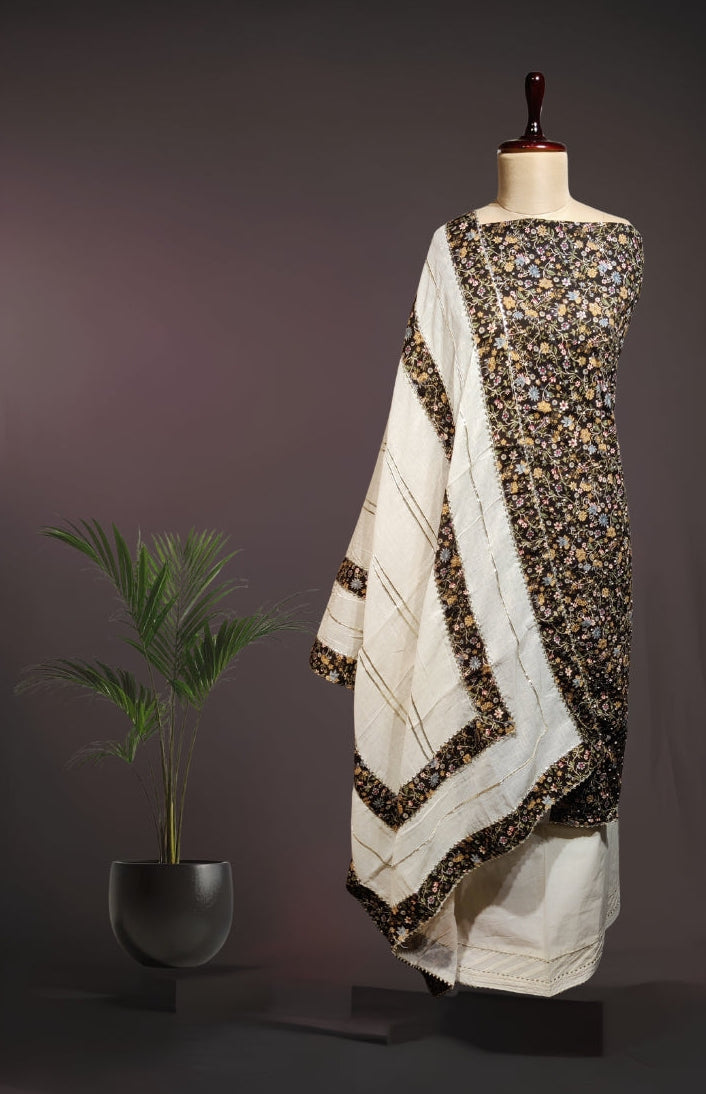 Handcrafted Kalamkari Print Cotton Suit Set with Gota Patti Work Dupatta