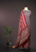 Traditional Indigo & Madder Red Ajrakh Print All Over Set in Pure Cotton