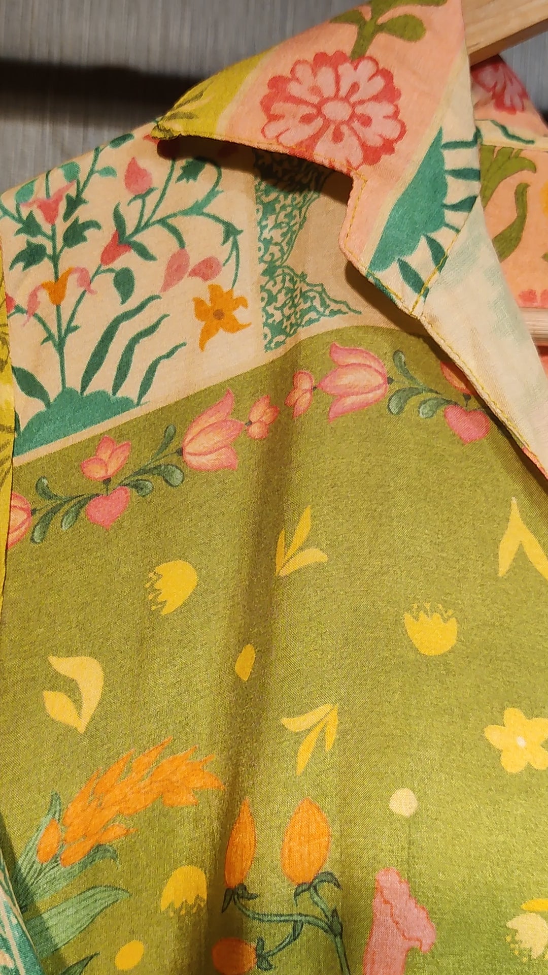 Sunshine Yellow Floral Print Pure Cotton Tunic & Wide-Leg Trousers Co-Ord Set