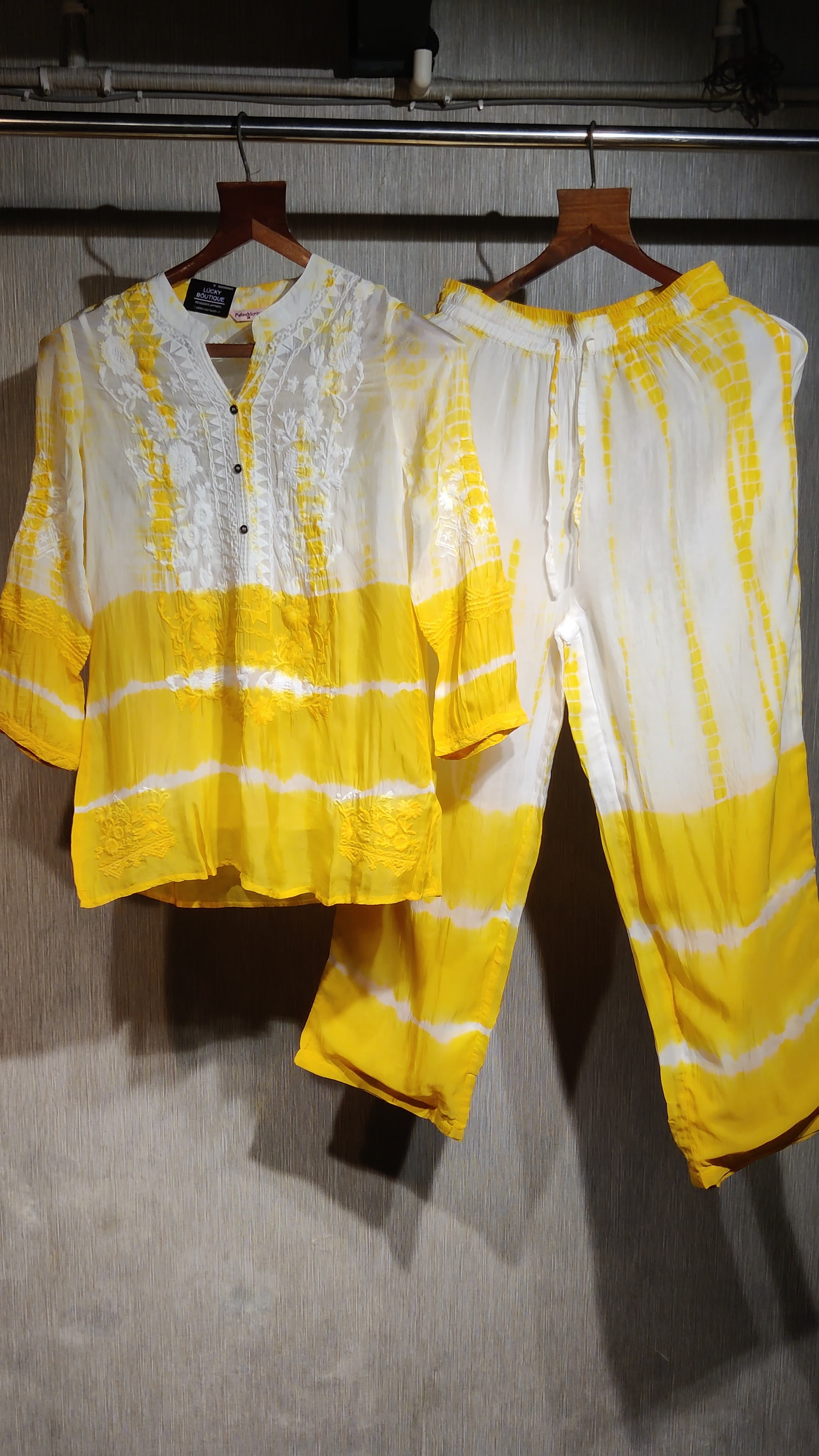 Sunshine Yellow  Chikankari  Co-ord Set